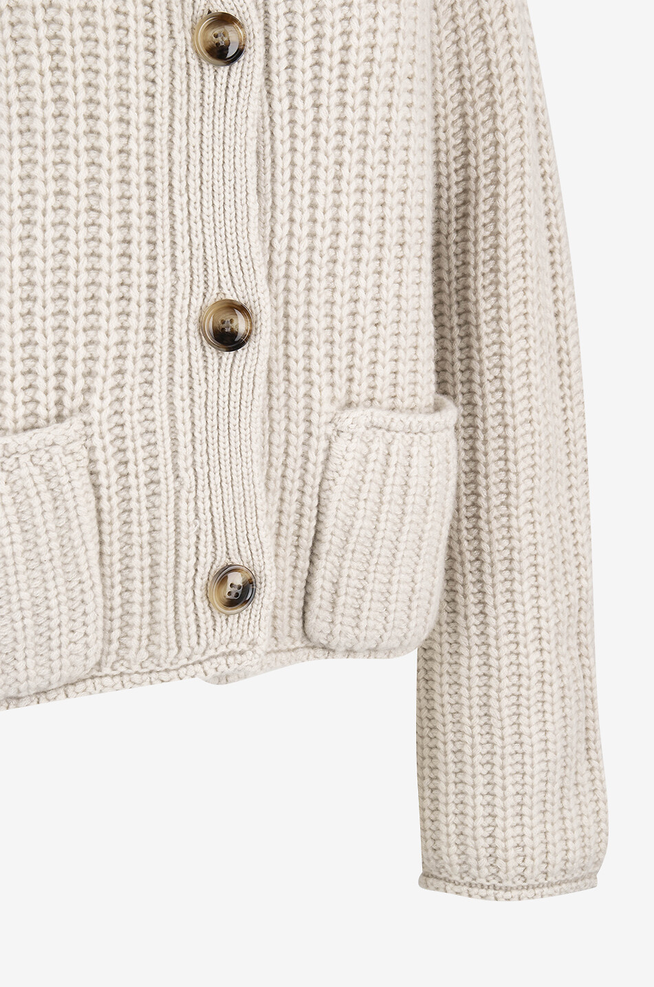 LISA YANG Suzie ribbed cashmere cardigan Women Light beige 3