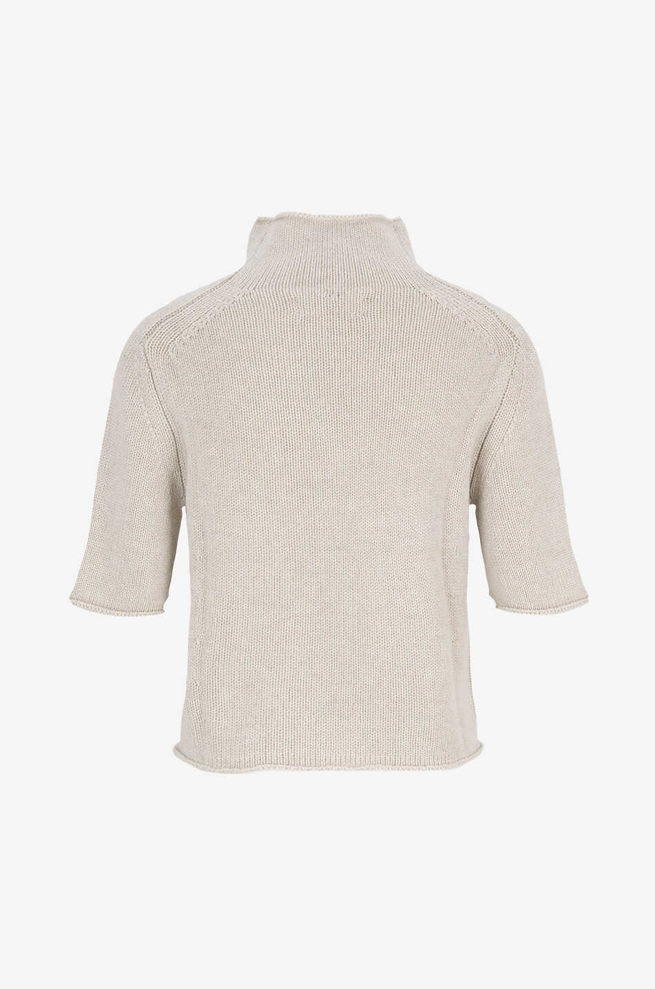 LISA YANG Kurzarm-Pullover mit Stehkragen aus Kaschmir Fride Damen Hellbeige 2