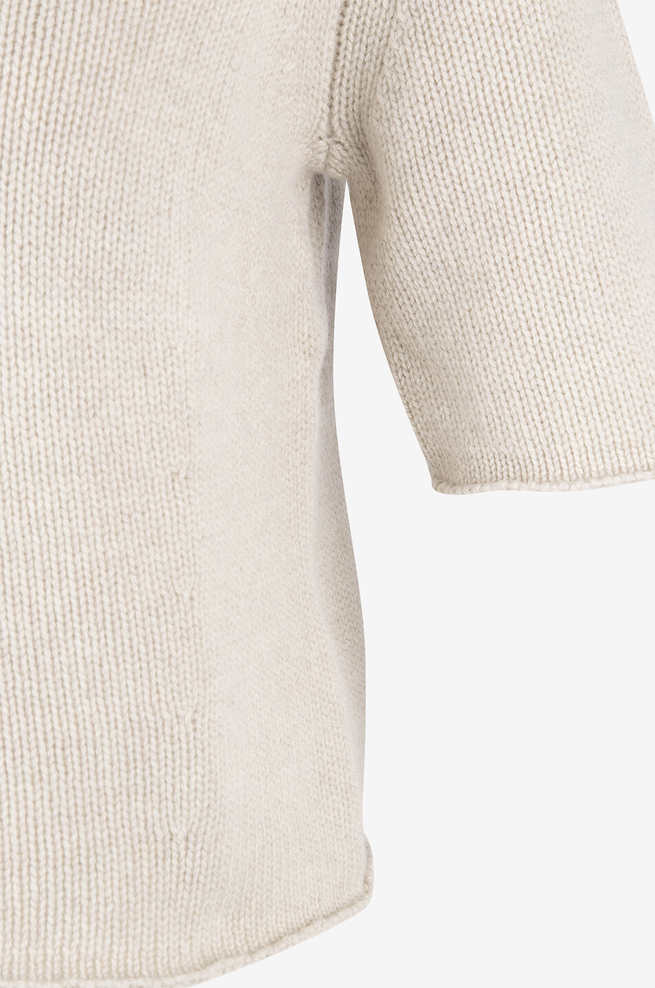 LISA YANG Kurzarm-Pullover mit Stehkragen aus Kaschmir Fride Damen Hellbeige 3