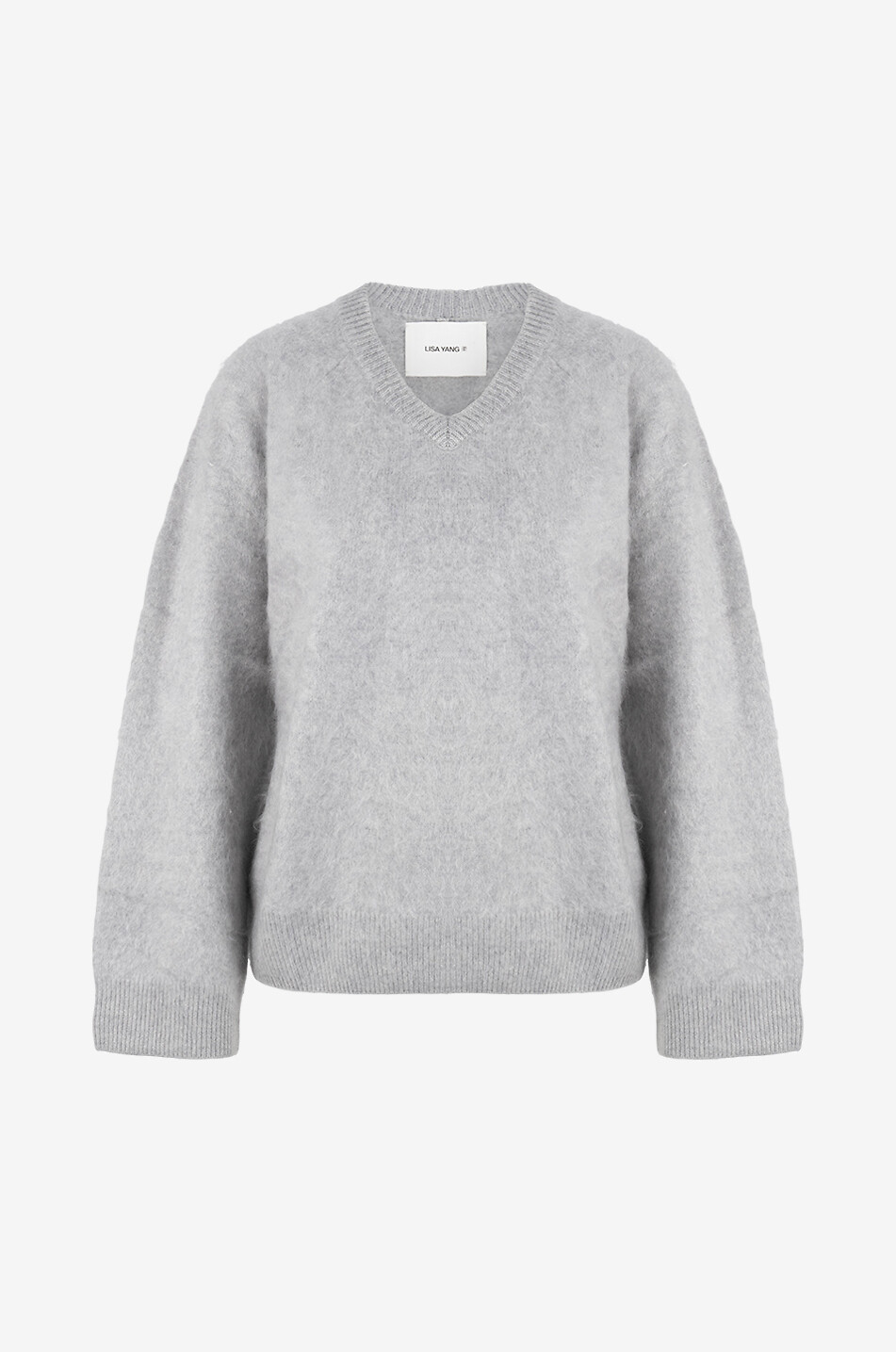 LISA YANG Pullover mit V-Ausschnitt aus Kaschmir Mallory Damen HELLGRAU 1