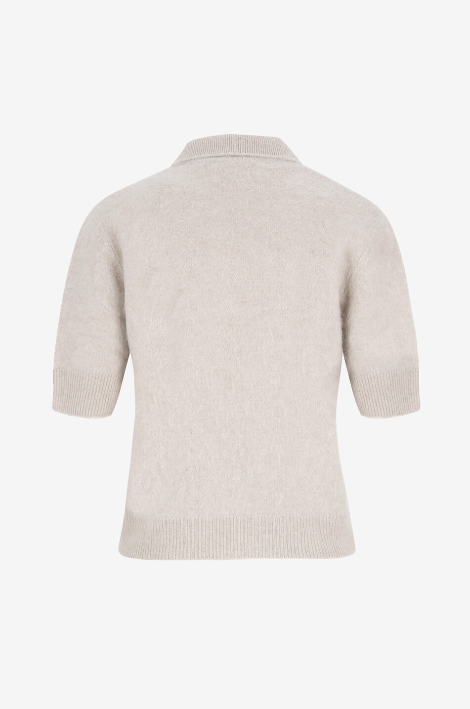 LISA YANG Carolyn fluffy cashmere knit polo shirt Women Light beige 2