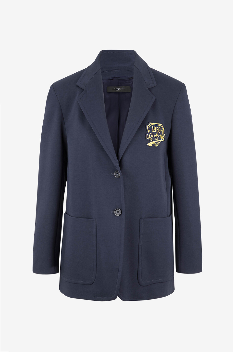 WEEKEND MAX MARA Blazer en coton à patch Brama Femme BLEU FONCE 1