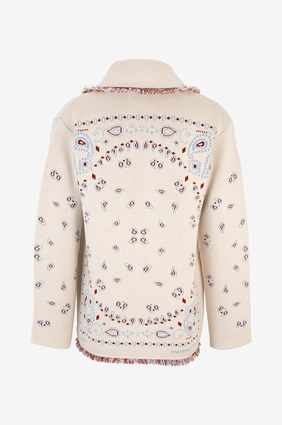 ALANUI Cardigan boutonné en cachemire Bandana Jacquard Homme BLANC CASSE 2