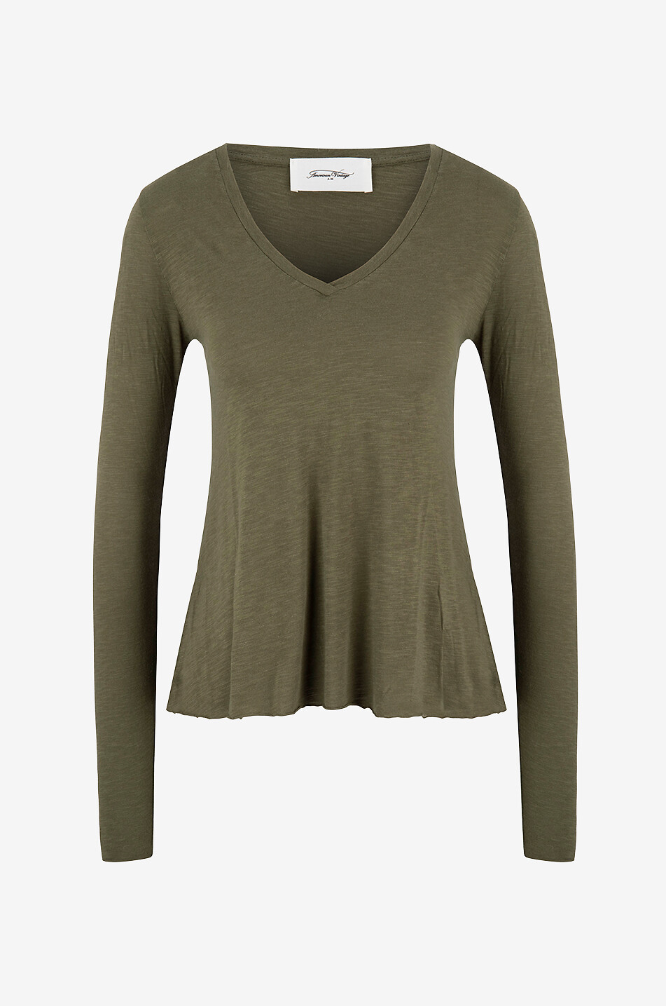 AMERICAN VINTAGE Tailliertes Langarm-T-Shirt Jacksonville Damen KHAKI 1