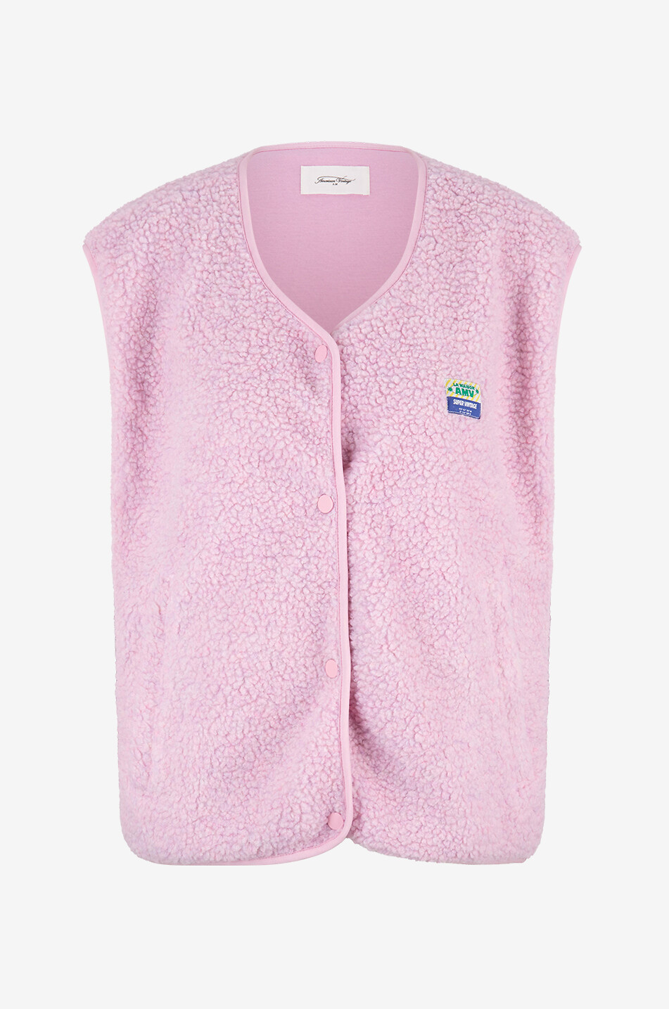 AMERICAN VINTAGE Gilet en polaire teddy Hoktown Femme ROSE CLAIR 1