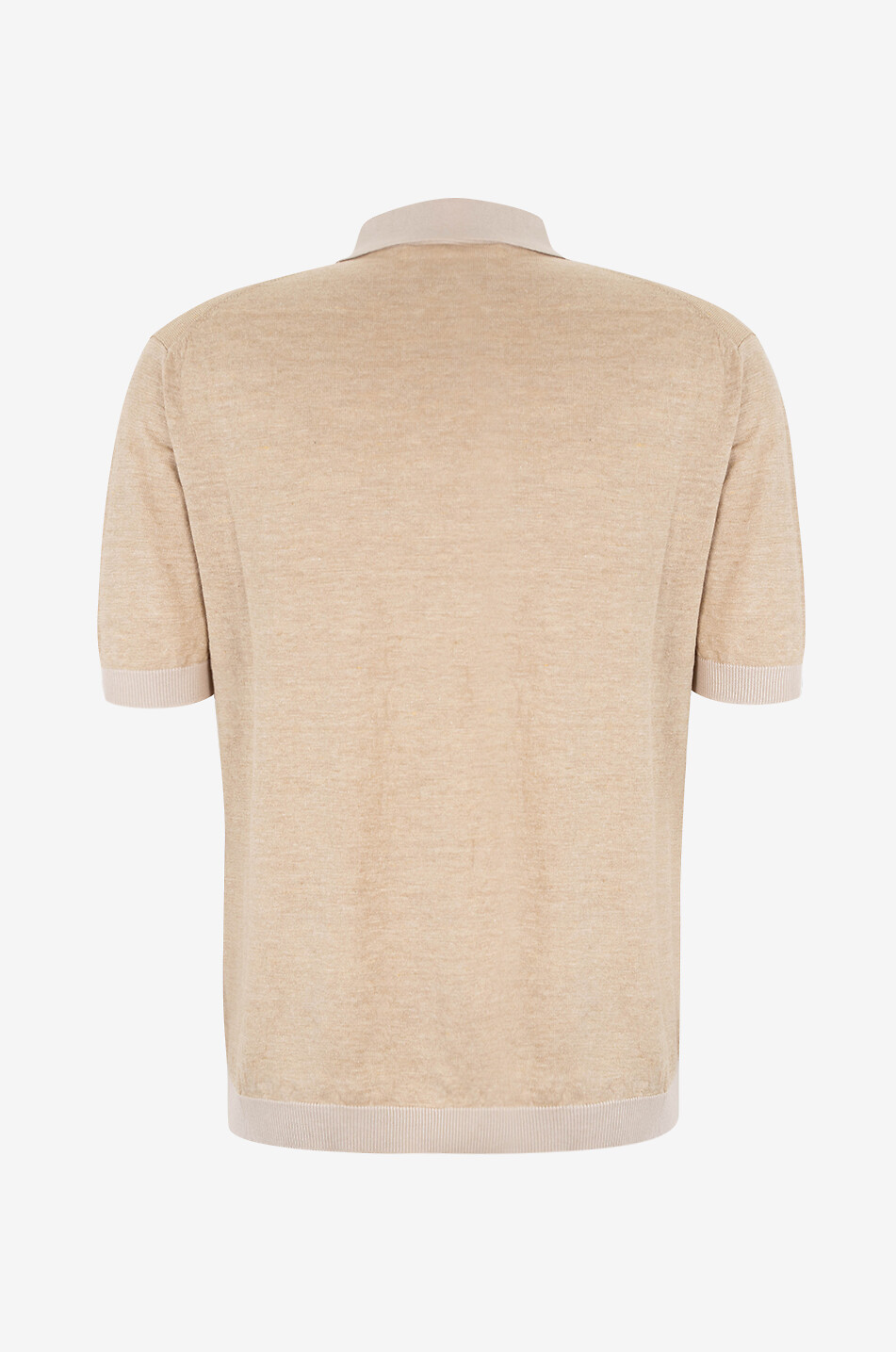 MAURIZIO BALDASSARI Polo à manches courtes en maille de lin mélangée Homme Beige moyen 2