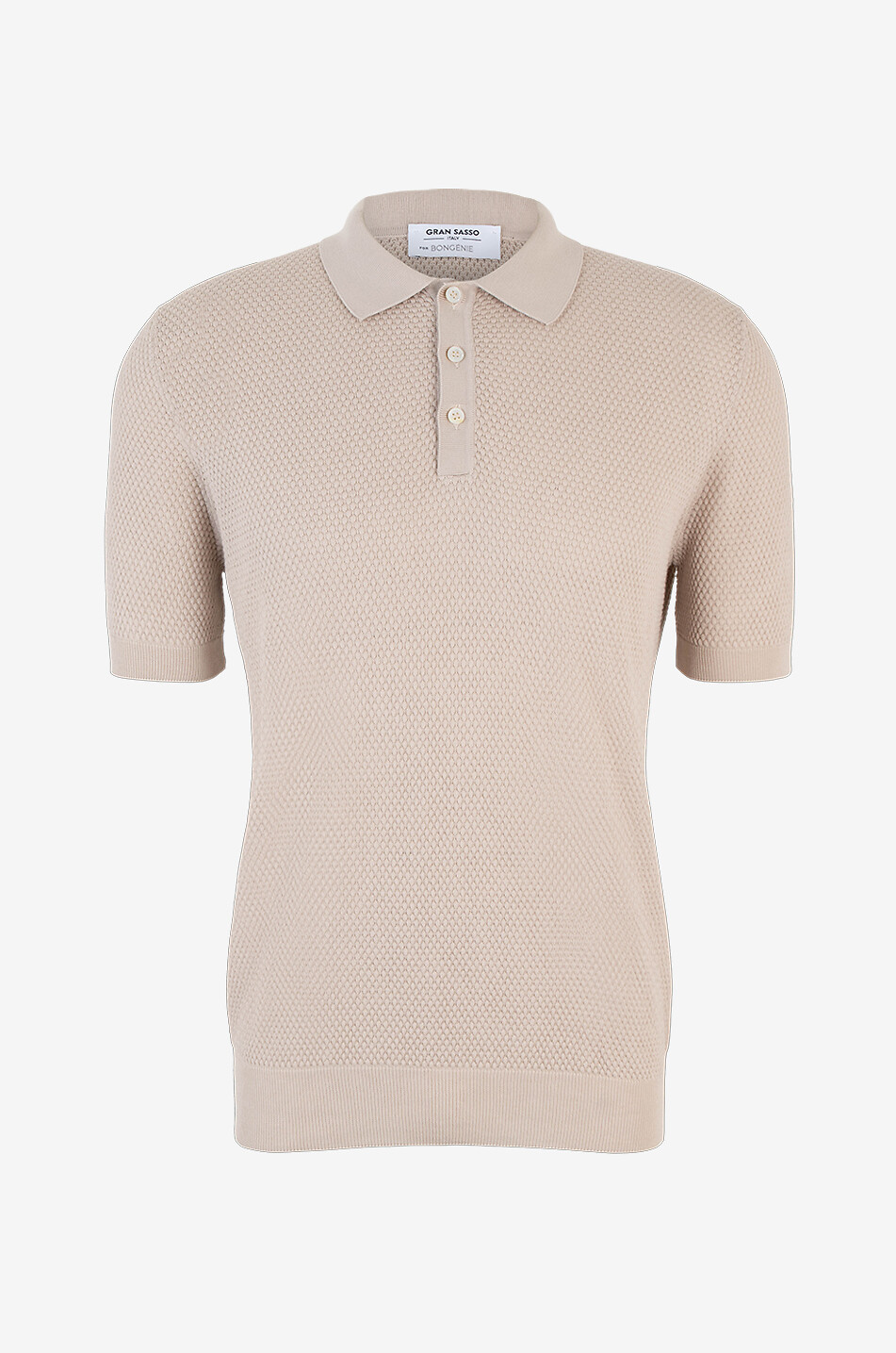 GRAN SASSO Polo à manches courtes en coton Homme Beige clair 1