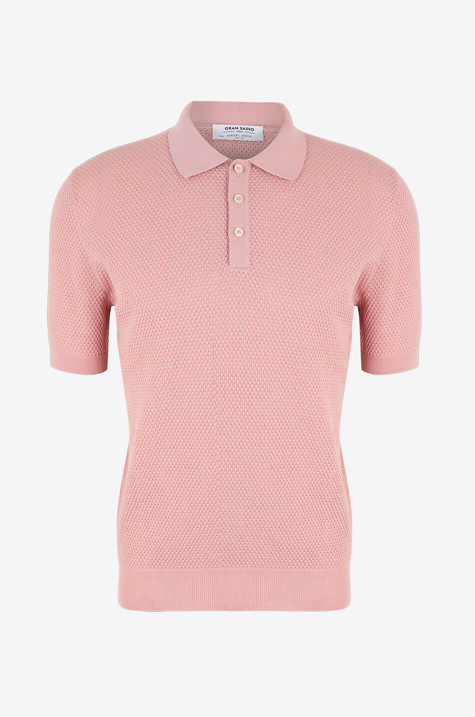 GRAN SASSO Polo à manches courtes en coton Homme ROSE CLAIR 1