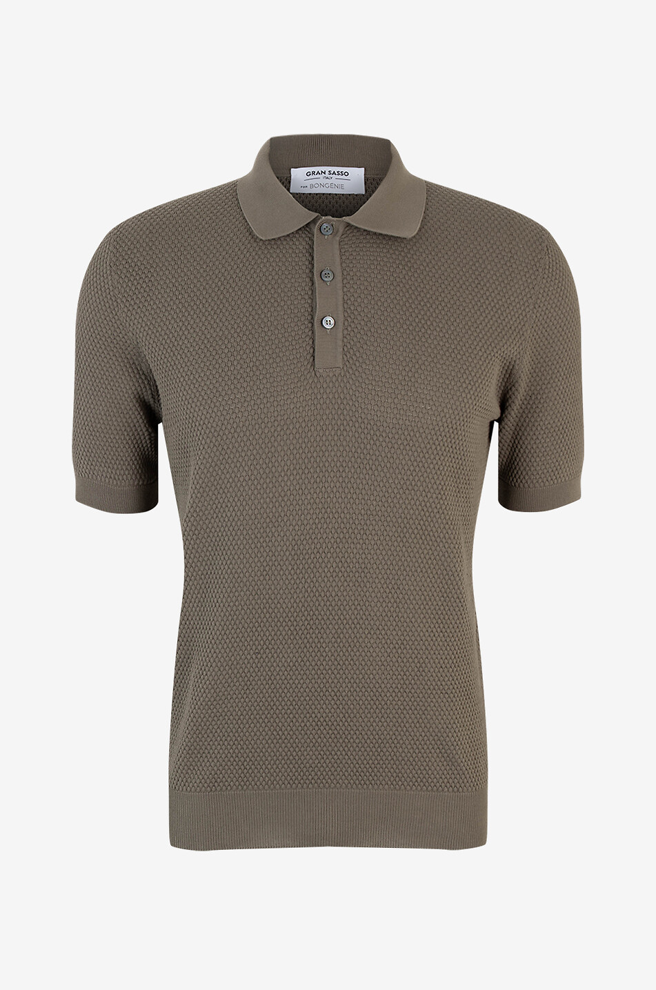GRAN SASSO Cotton short-sleeved polo shirt Men MEDIUM GREEN 1