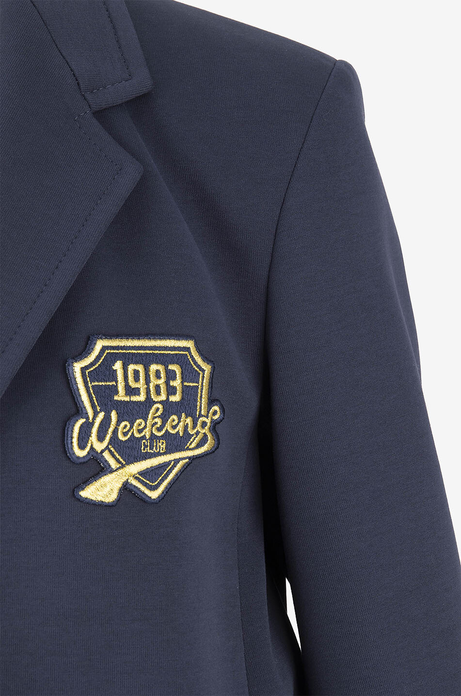 WEEKEND MAX MARA Blazer en coton à patch Brama Femme BLEU FONCE 3