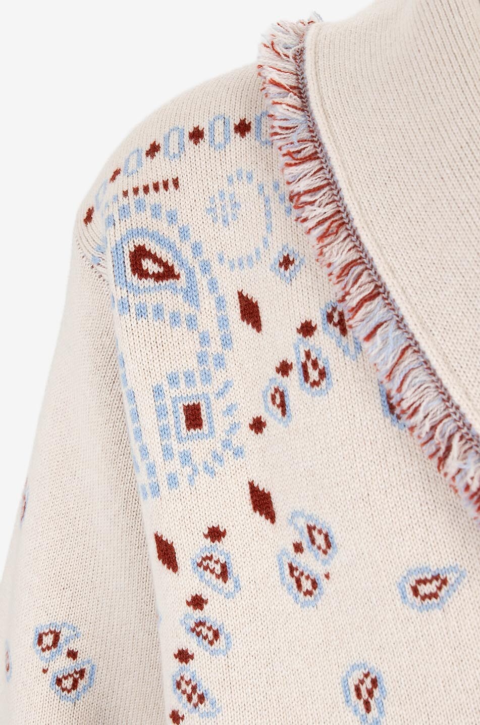 ALANUI Cardigan boutonné en cachemire Bandana Jacquard Homme BLANC CASSE 3