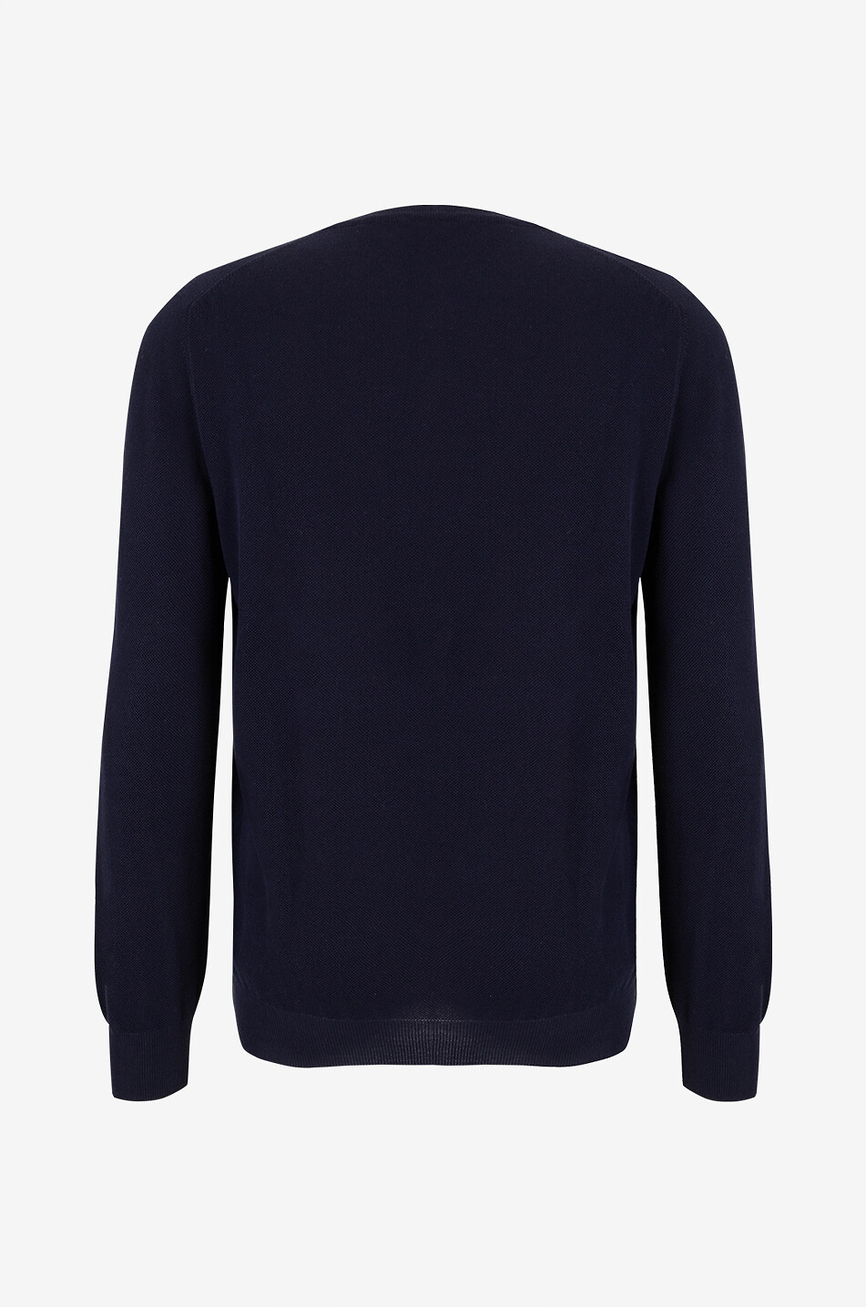 GRAN SASSO Pull à col rond en coton en maille piquée Homme BLEU FONCE 2