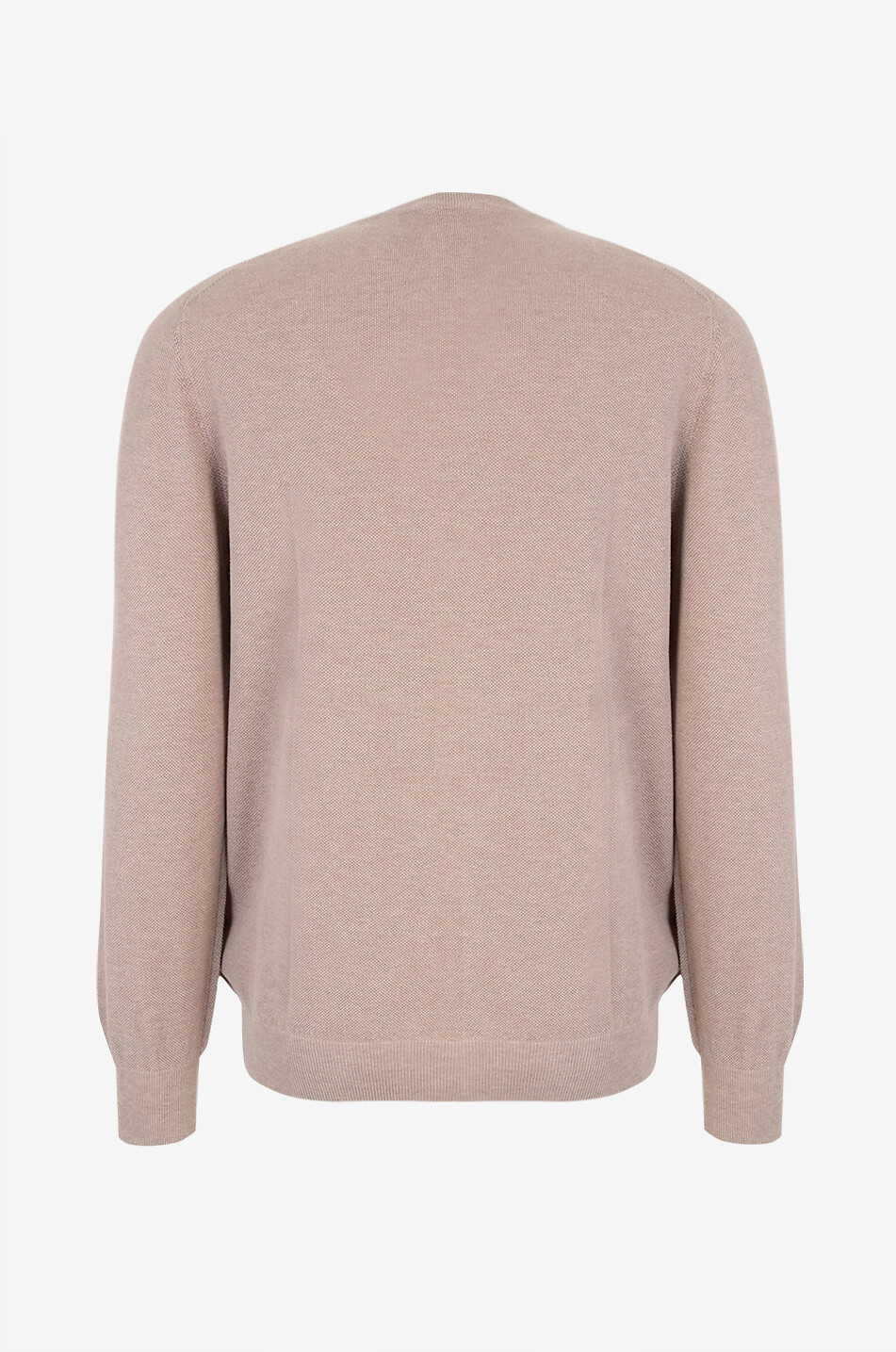 GRAN SASSO Round neck piqué cotton jumper Men BROWN 2