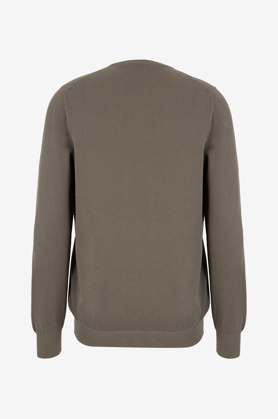 GRAN SASSO Round neck piqué cotton jumper Men MEDIUM GREEN 2