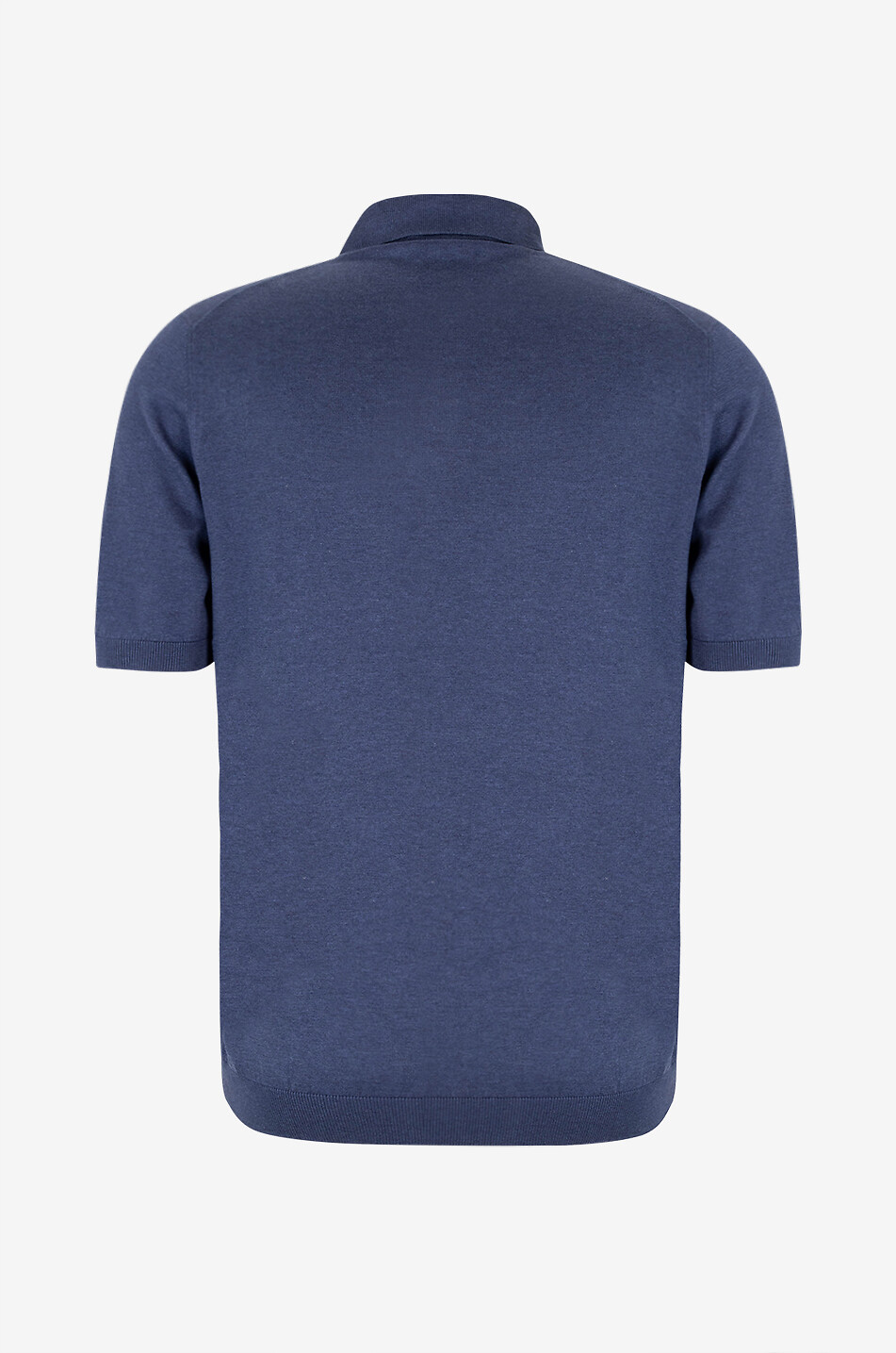 GRAN SASSO Polo à manches courtes en soie en maille fine Homme BLEU MOYEN 2
