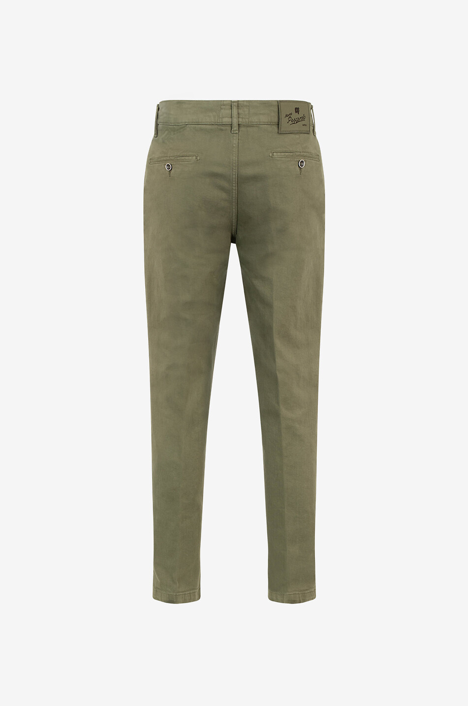 MARCO PESCAROLO Scott cotton slim fit trousers with waistband tucks Men MEDIUM GREEN 2