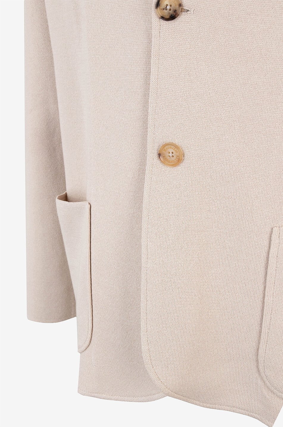 MAURIZIO BALDASSARI Blazer en maille de soie et coton Homme Beige clair 3