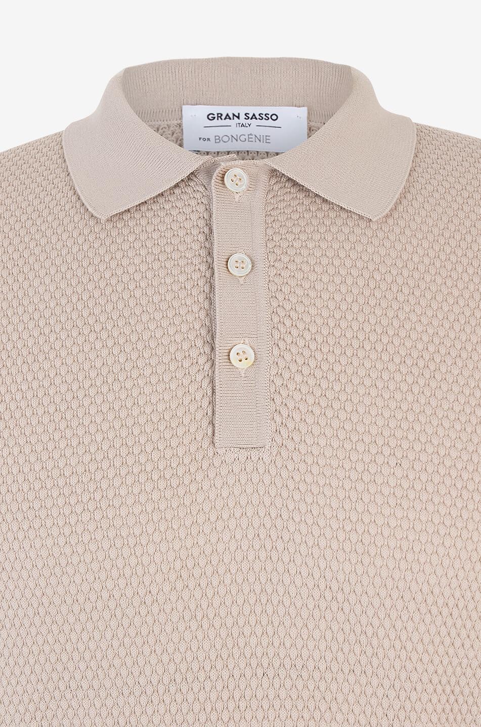 GRAN SASSO Polo à manches courtes en coton Homme Beige clair 3