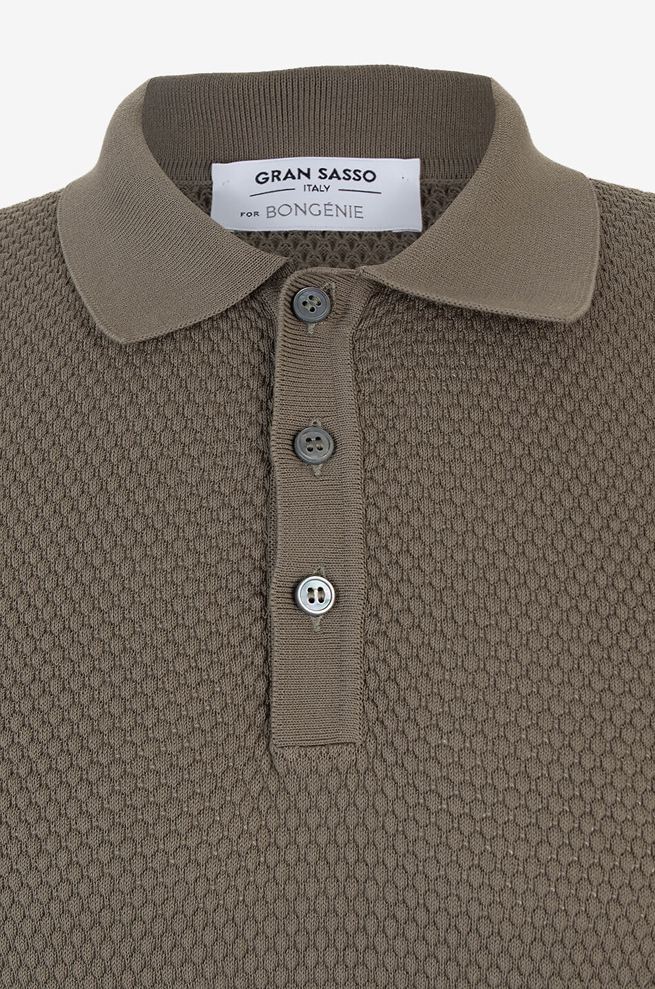 GRAN SASSO Cotton short-sleeved polo shirt Men MEDIUM GREEN 3