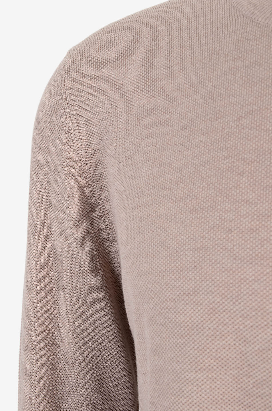 GRAN SASSO Round neck piqué cotton jumper Men BROWN 3