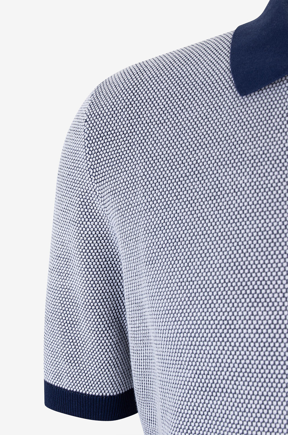 GRAN SASSO Cotton short-sleeved piqué knit polo shirt Men DARK BLUE 3
