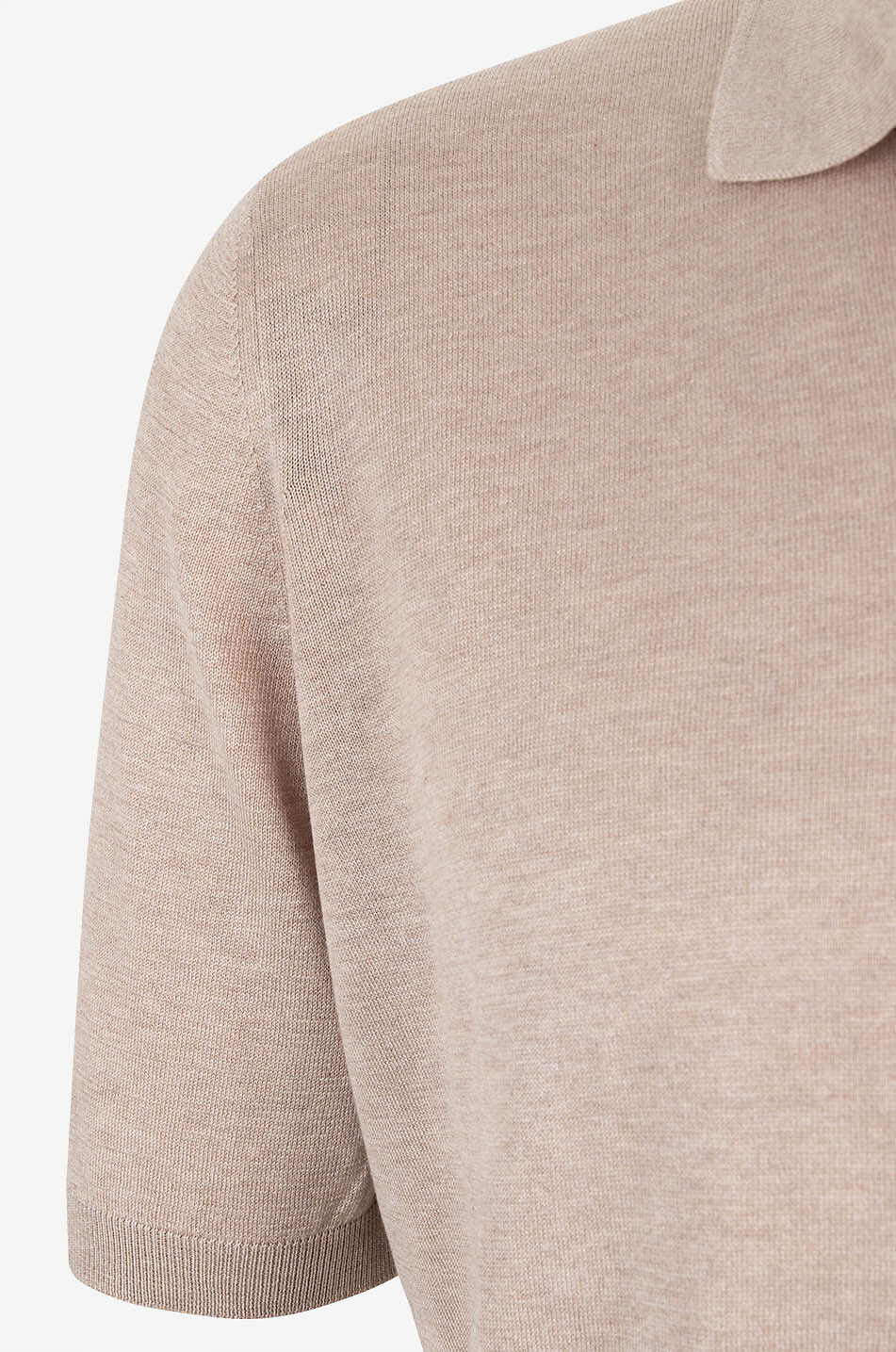 GRAN SASSO Kurzärmeliges Feinstrick-Polohemd aus Seide Herren Hellbeige 3