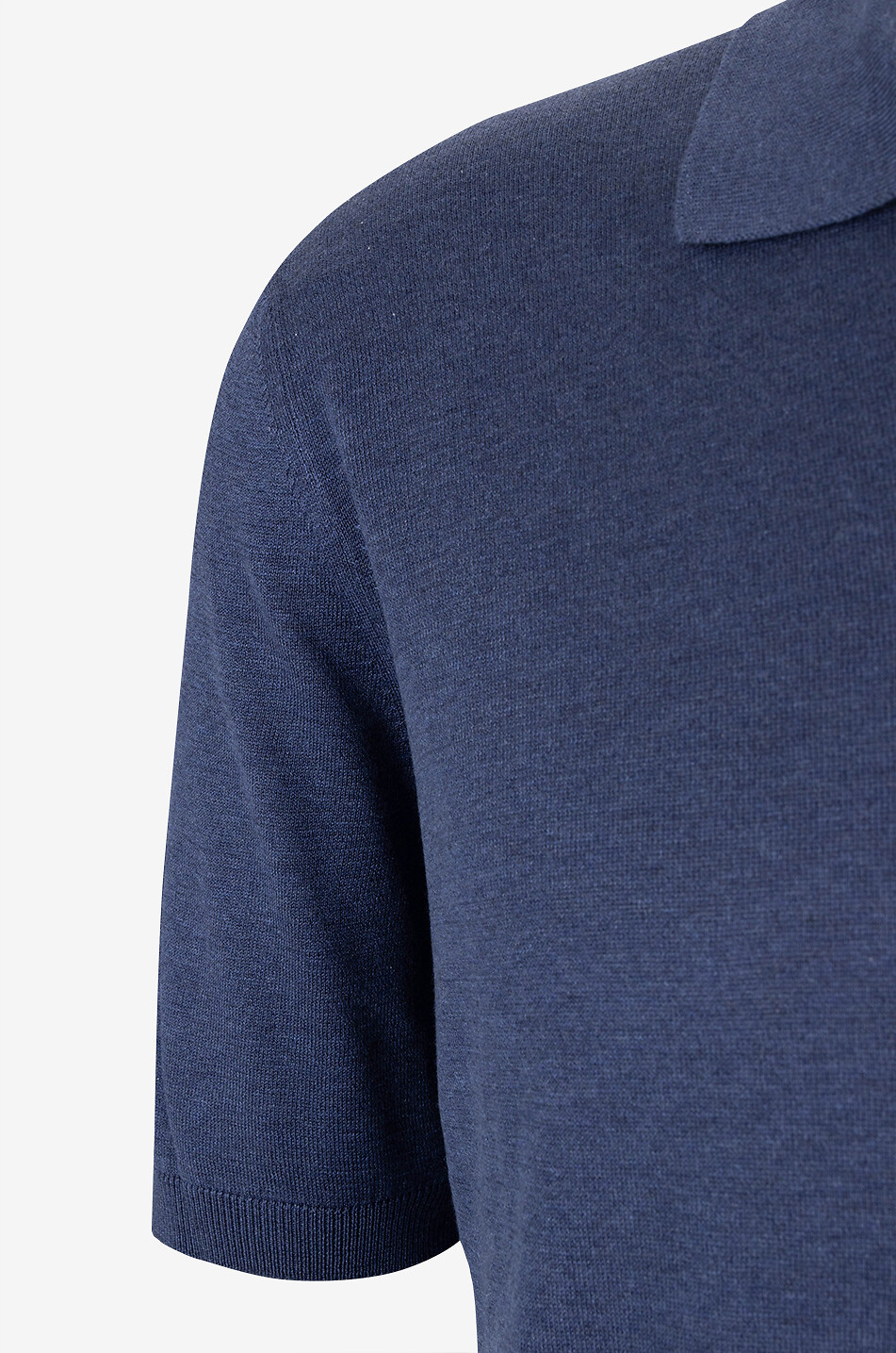 GRAN SASSO Polo à manches courtes en soie en maille fine Homme BLEU MOYEN 3