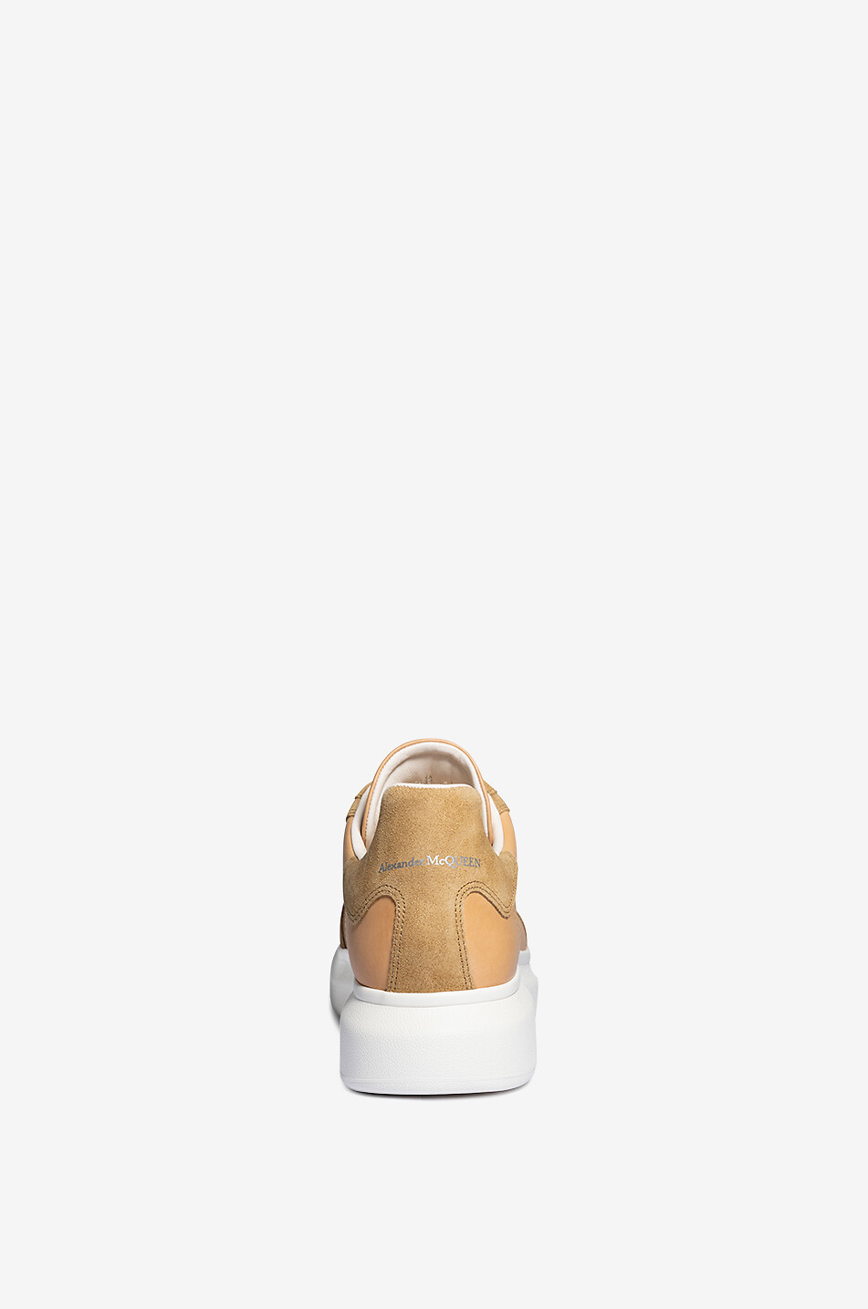 ALEXANDER McQUEEN Retro Oversize low-top natural leather and suede sneakers Men CAMEL 4