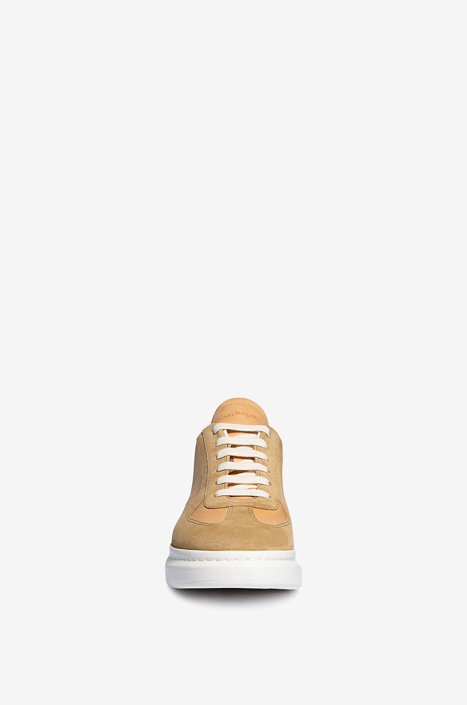 ALEXANDER McQUEEN Retro Oversize low-top natural leather and suede sneakers Men CAMEL 2