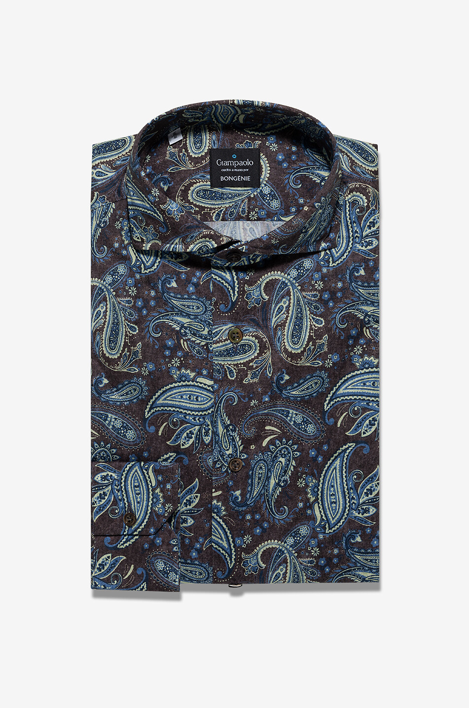 GIAMPAOLO Baumwollhemd mit Paisley-Pring Herren MITTELBRAUN 1