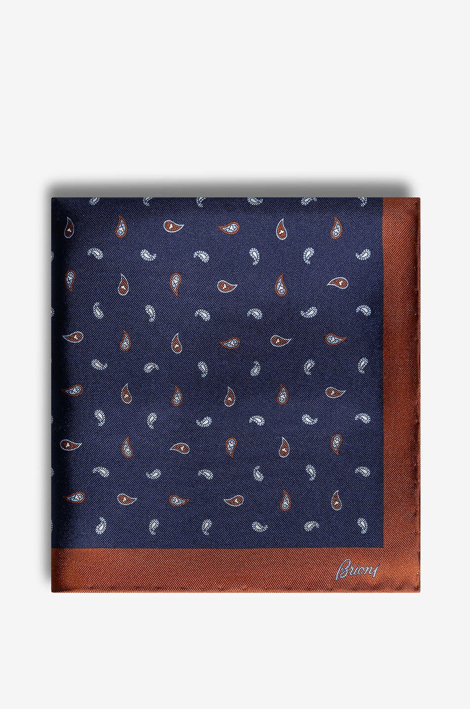 BRIONI Silk tie and pocket square set Men DARK BLUE 2