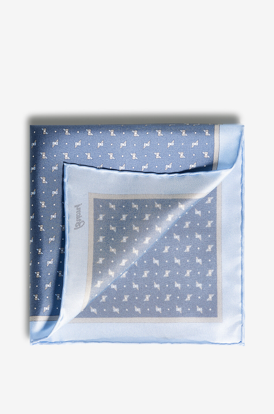 BRIONI Krawatten- und Einstecktuch-Set aus Seide Herren MITTELBLAU 3