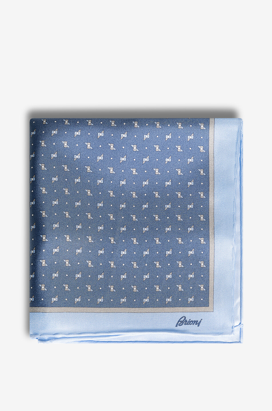 BRIONI Krawatten- und Einstecktuch-Set aus Seide Herren MITTELBLAU 2