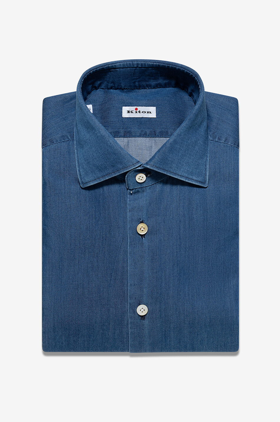 KITON Denim long-sleeved shirt Men MEDIUM BLUE 1