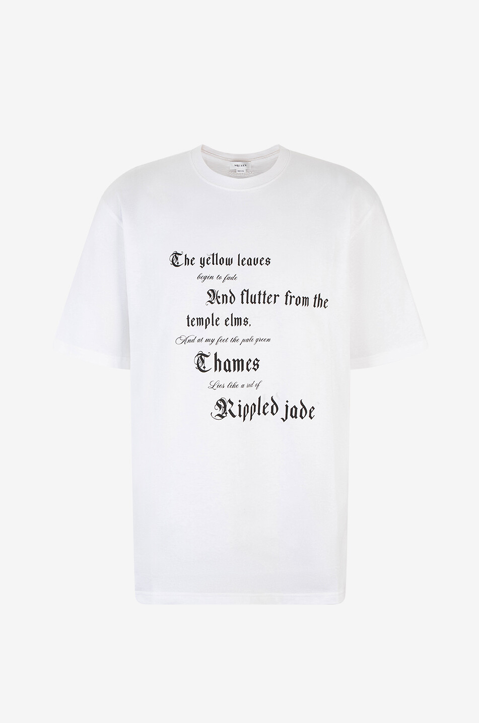 Poem printed short-sleeved T-shirt