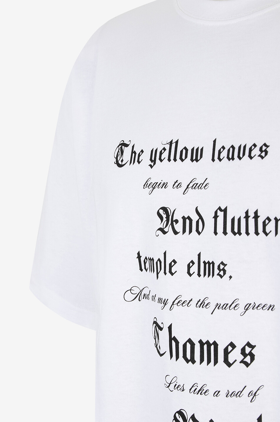 ALEXANDER McQUEEN Poem printed short-sleeved T-shirt Men WHITE 3