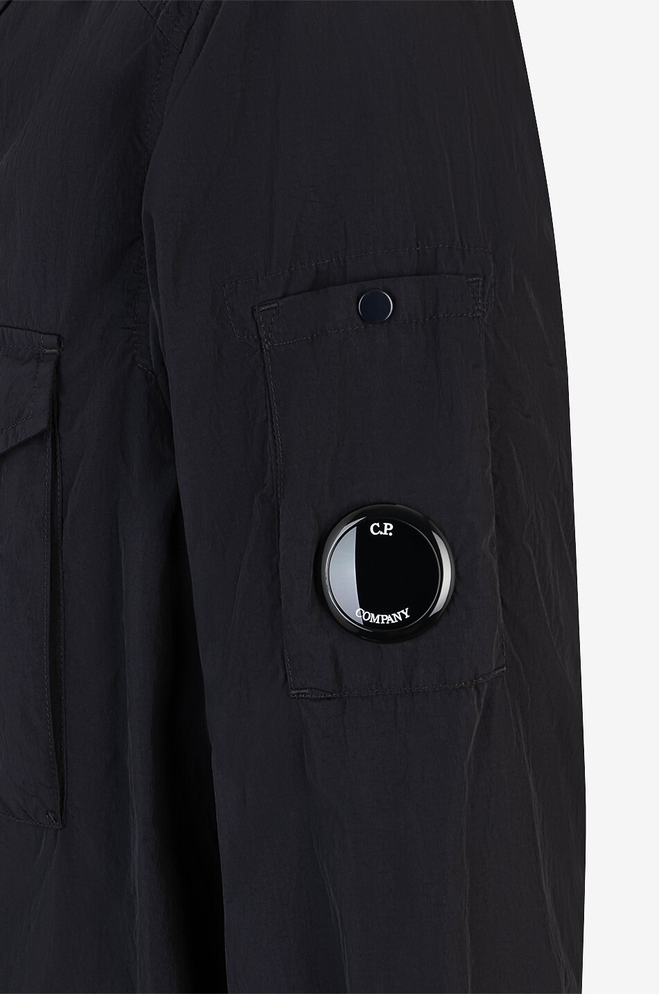 Surchemise zippée en nylon froissé Chrome-R