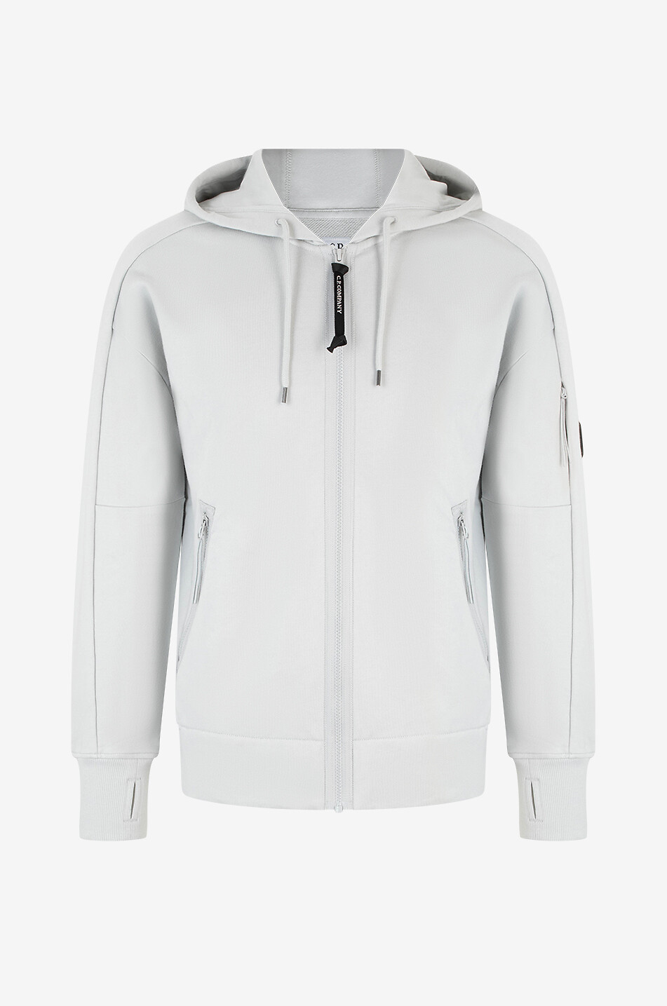 C.P. COMPANY Sweat-shirt zippé à capuche Lens Homme GRIS CLAIR 1