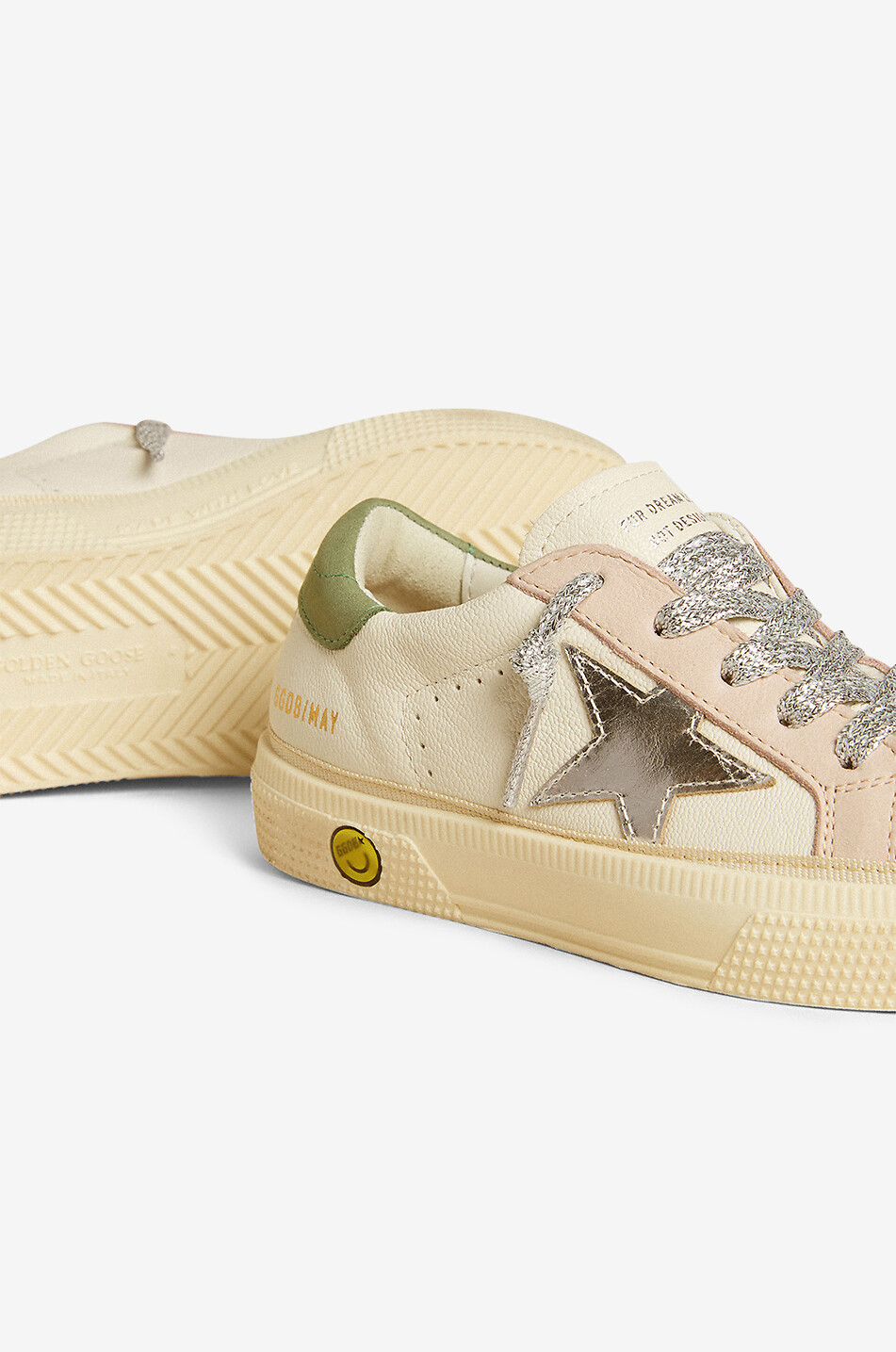 GOLDEN GOOSE Niedrige Mädchen-Schnürsneakers May Young Mädchen CREMEFARBEN 3