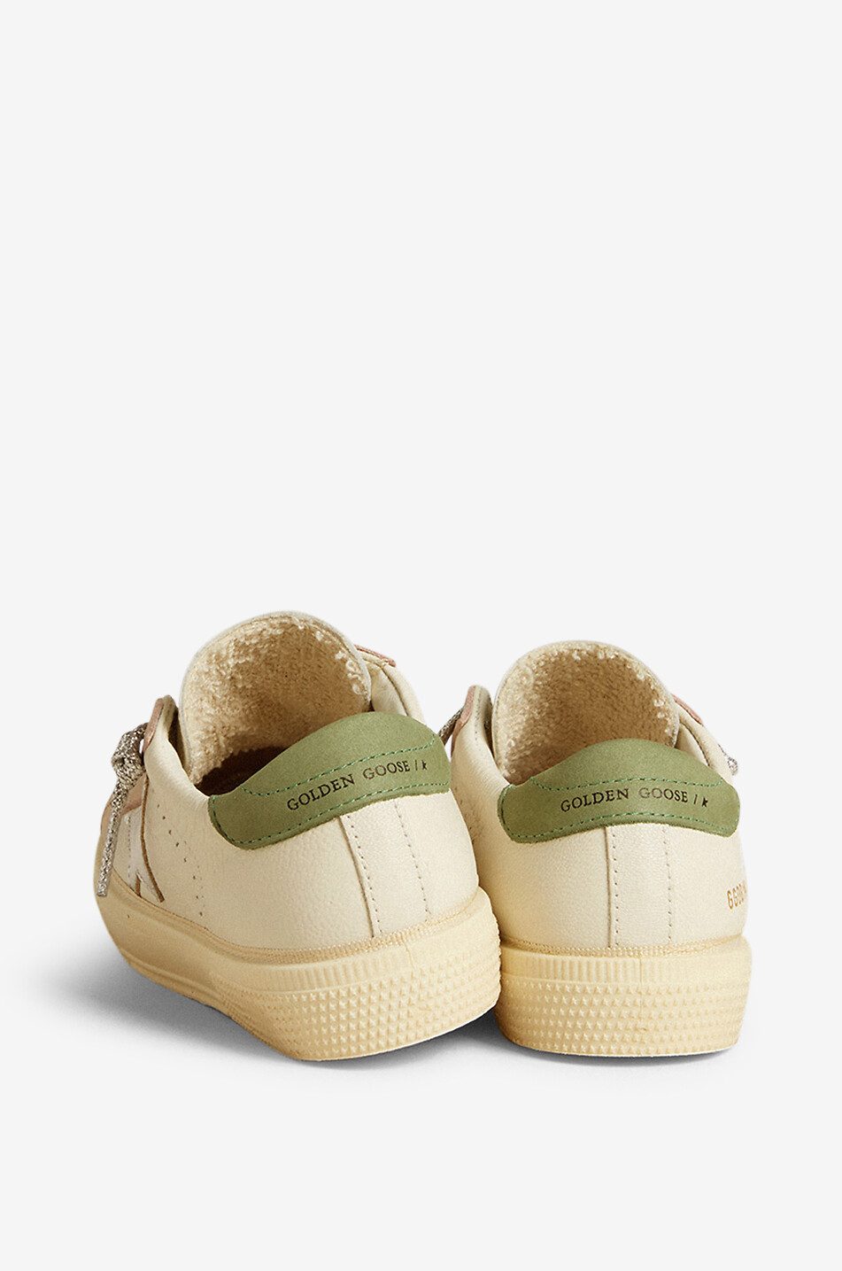 GOLDEN GOOSE Niedrige Mädchen-Schnürsneakers May Young Mädchen CREMEFARBEN 4