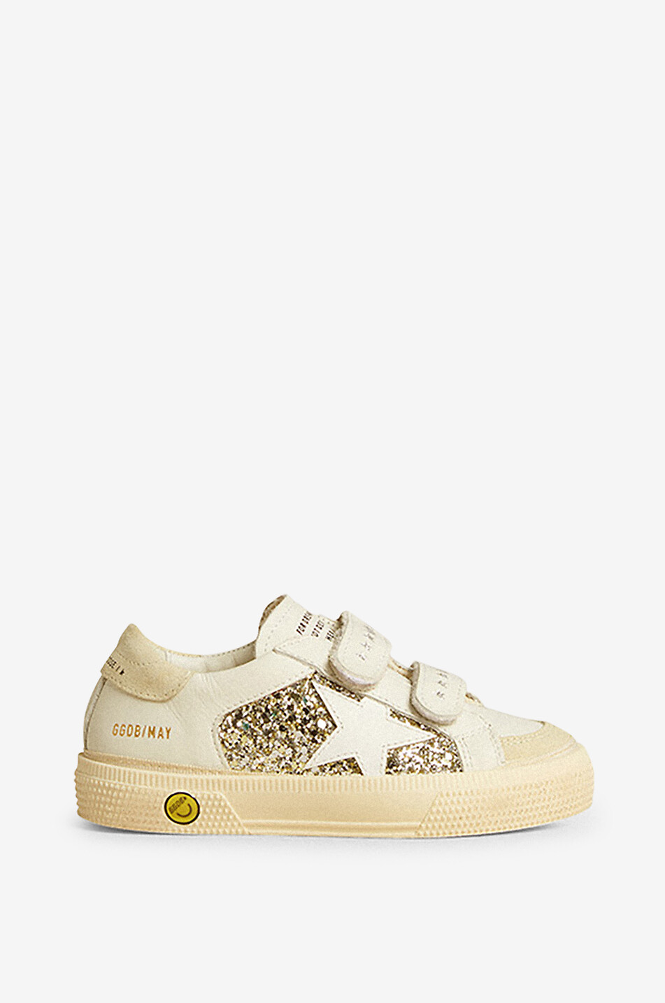 GOLDEN GOOSE Baskets basses à scratch et paillettes fille May School Fille DORE 1