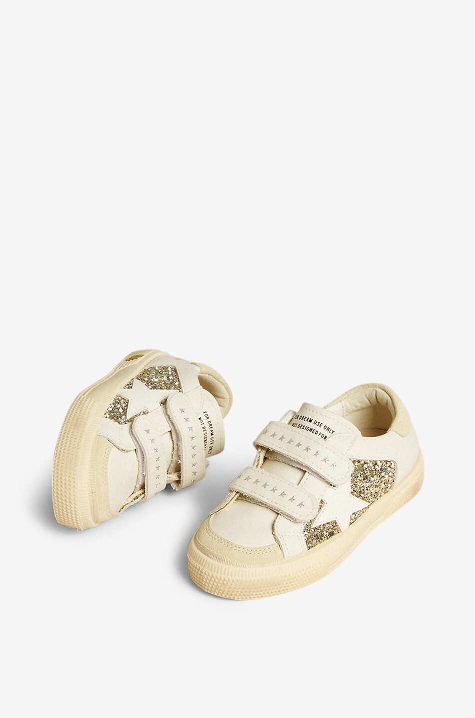 GOLDEN GOOSE Baskets basses à scratch et paillettes fille May School Fille DORE 2