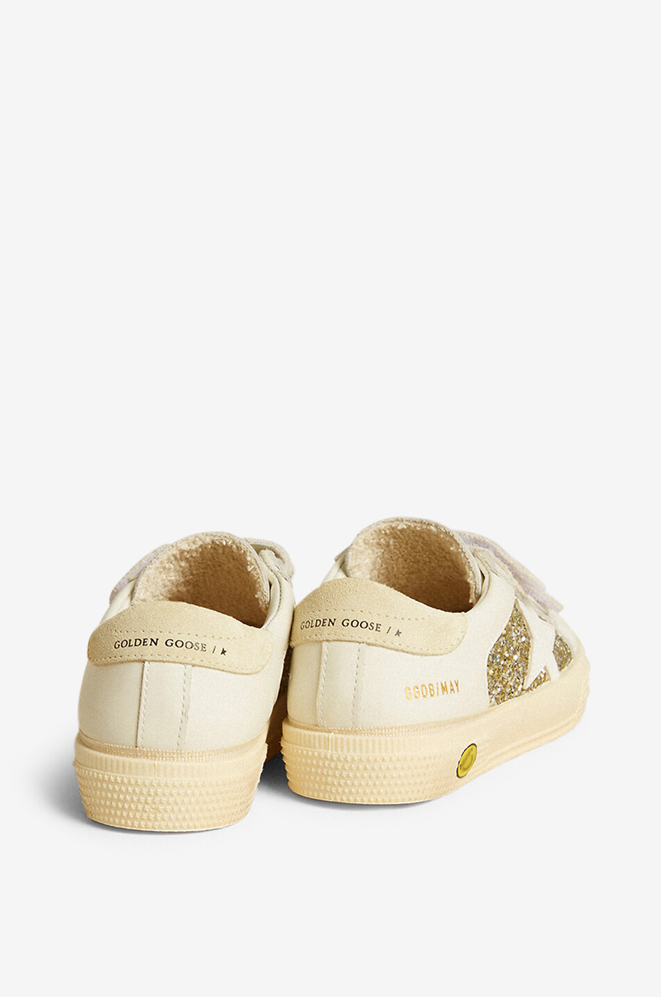 GOLDEN GOOSE Baskets basses à scratch et paillettes fille May School Fille DORE 4
