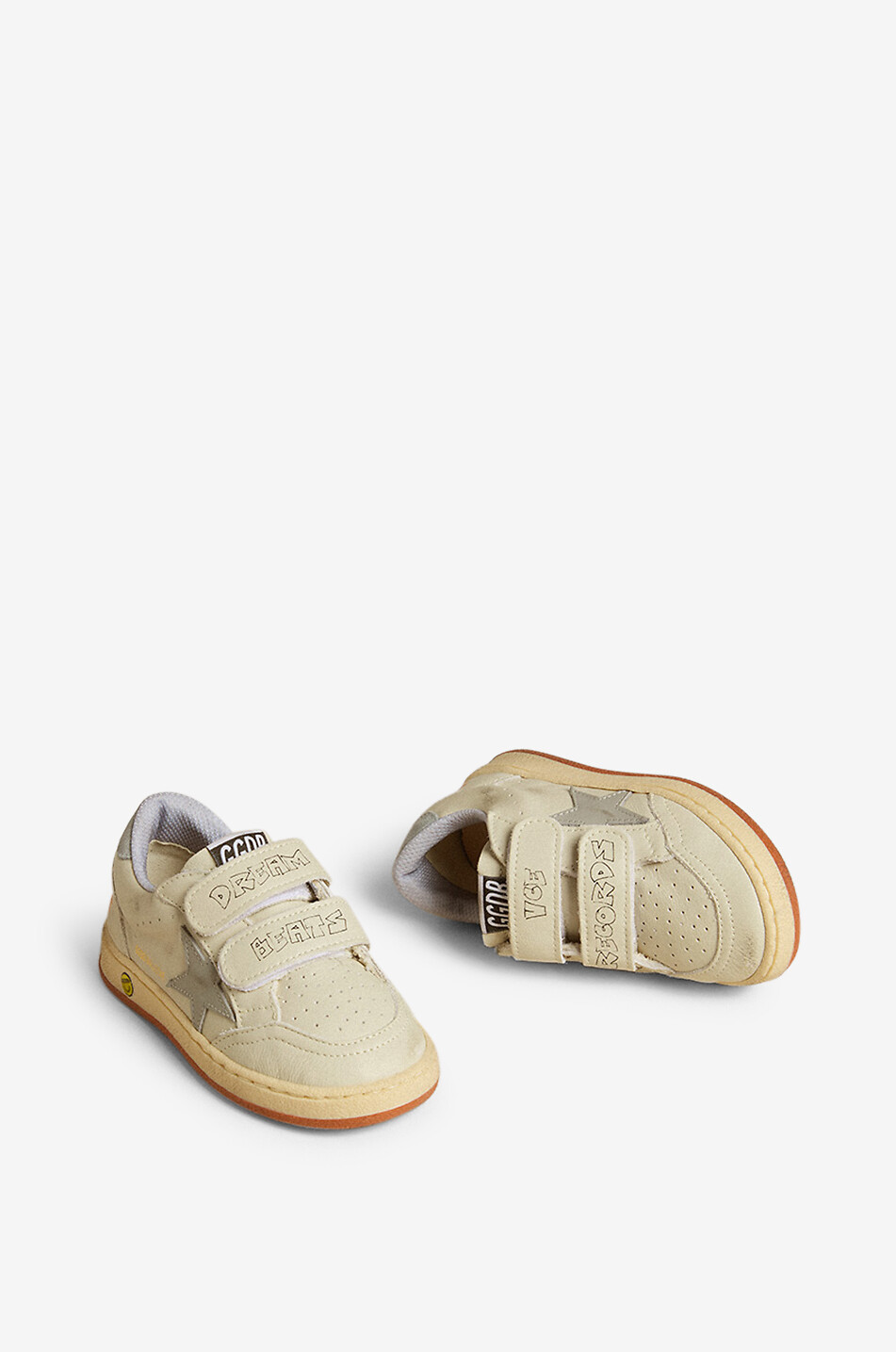 GOLDEN GOOSE Niedrige Jungen-Sneakers mit Klettverschluss Ballstar Young Junge CREMEFARBEN 2