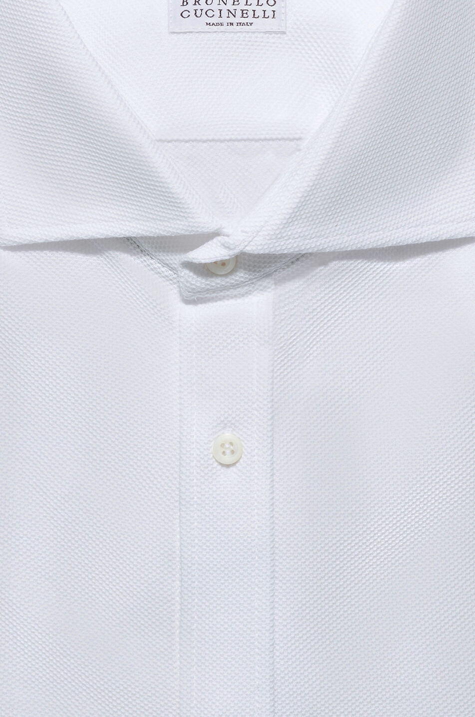 Cotton piqué long-sleeved shirt