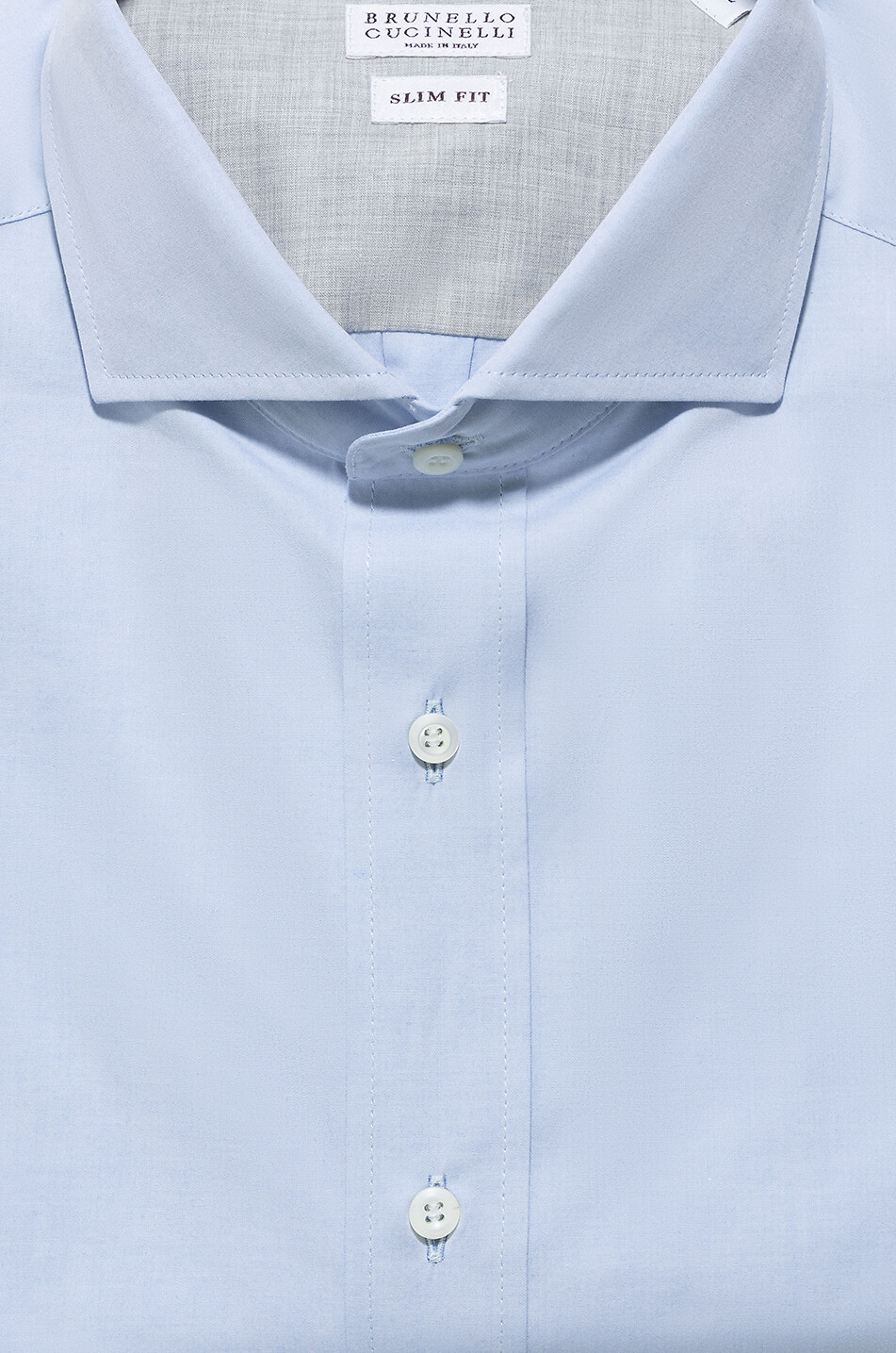 Long-sleeved poplin slim fit shirt