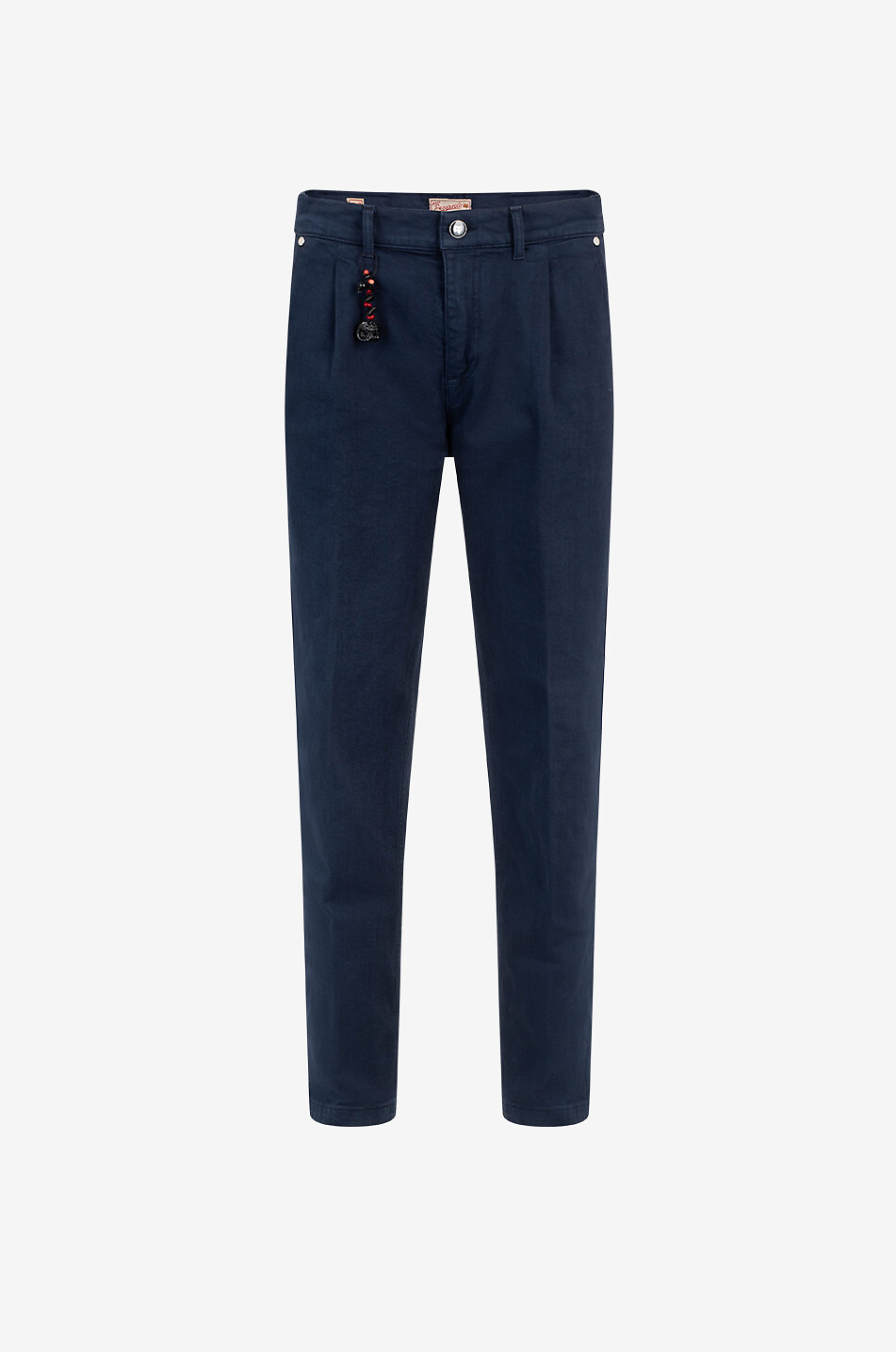 MARCO PESCAROLO Scott cotton slim fit trousers with waistband tucks Men MEDIUM BLUE 1