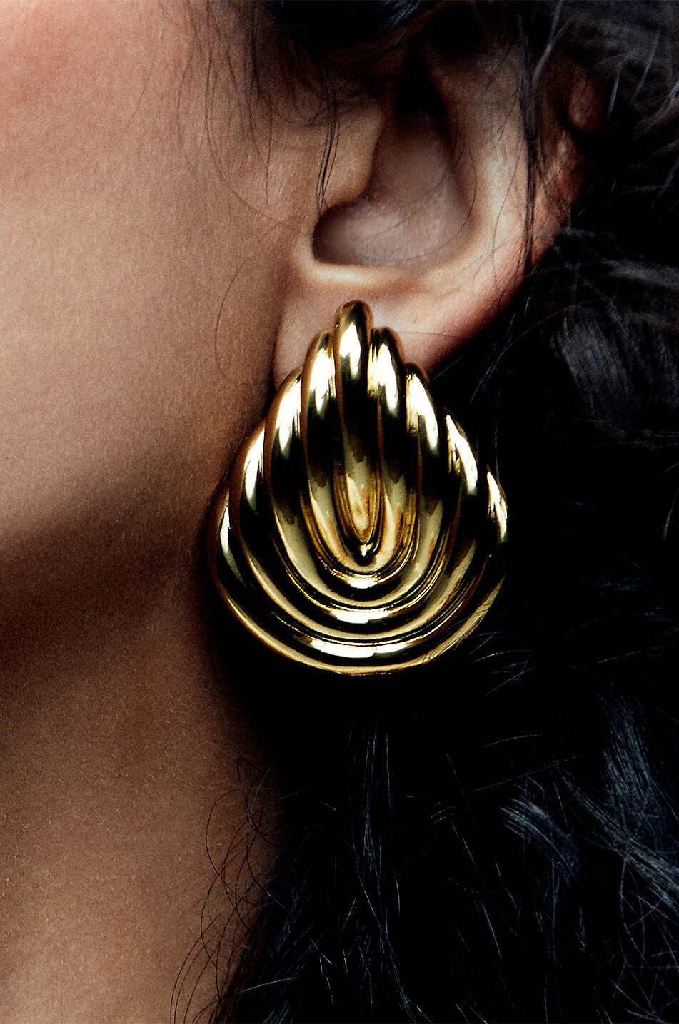 Boucles d'oreilles dorées Julietta x Cassetto JC1