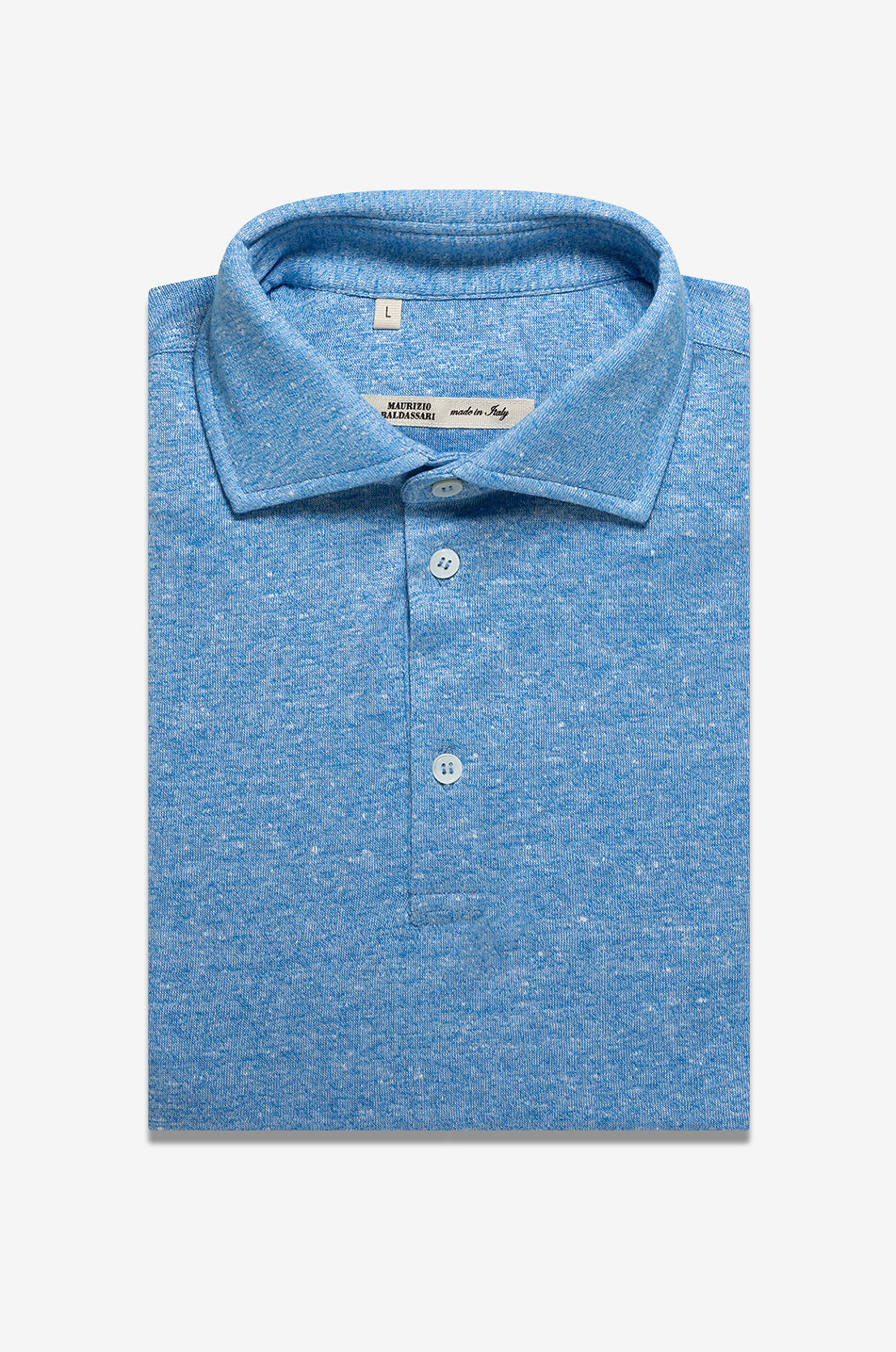 Kurzärmeliges Polohemd aus Leinen- und Baumwolljersey