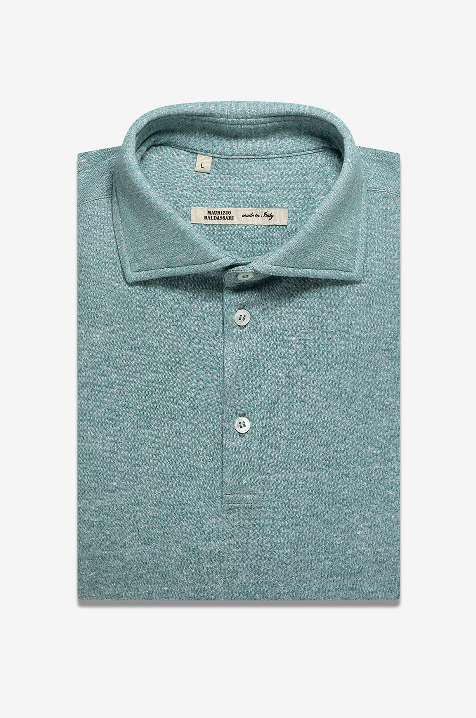 Kurzärmeliges Polohemd aus Leinen- und Baumwolljersey